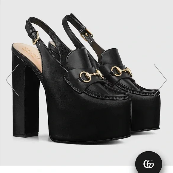 BNWT GUCCI Horsebit Platform slingback loafer - Picture 3 of 14